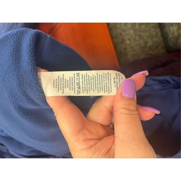 L.L. Bean Mens Blue Trail Model Hooded Fleece Lined Rain Jacket sz XL EUC - Picture 10 of 11